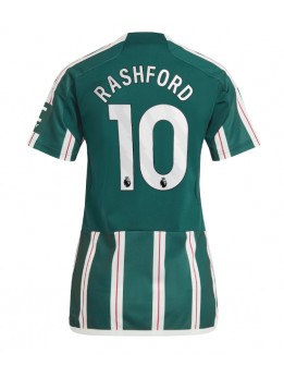 Billige Manchester United Marcus Rashford #10 Bortedrakt Dame 2023-24 Kortermet